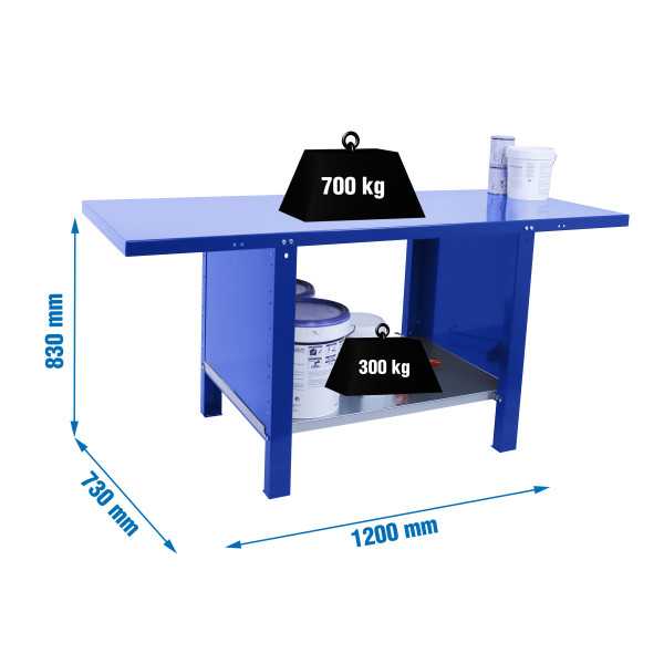 Banco trabajo 830x1200x730 SIMONWORK BT6 PRO METAL 1200 AZUL marca SIMONRACK
