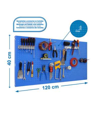 Panel perforado 400x1200x35 PANELCLICK 1200x400 AZUL + 22 HOOK + 3 ACCE marca SIMONRACK