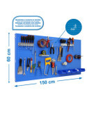Panel perforado 600x1500x35 PANELCLICK 1500x600 AZUL + 22 HOOK + 8 ACCE marca SIMONRACK