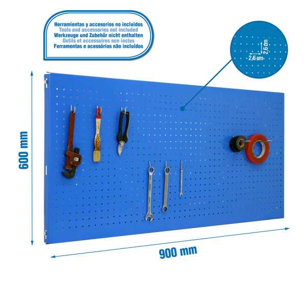 Panel perforado 600x900x35 PANELCLICK 900x600 AZUL + 8 HOOK marca SIMONRACK