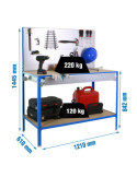 Banco trabajo 1445x1210x610 ECOWORK BT2 BOX CLICK 1200x600 AZ/GAL/MAD marca SIMONRACK