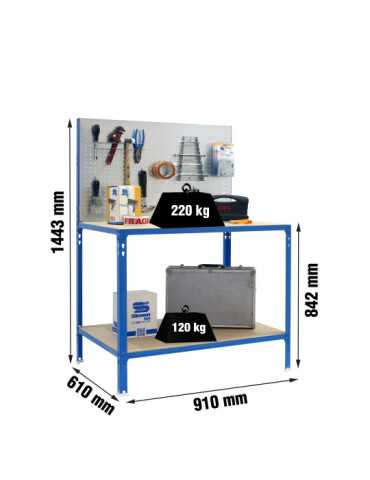 Banco trabajo 1445x910x610 ECOWORK BT2 CLICK 900x600 AZ/GAL/MAD marca SIMONRACK