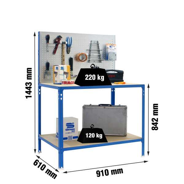 Banco trabajo 1445x910x610 ECOWORK BT2 CLICK 900x600 AZ/GAL/MAD marca SIMONRACK
