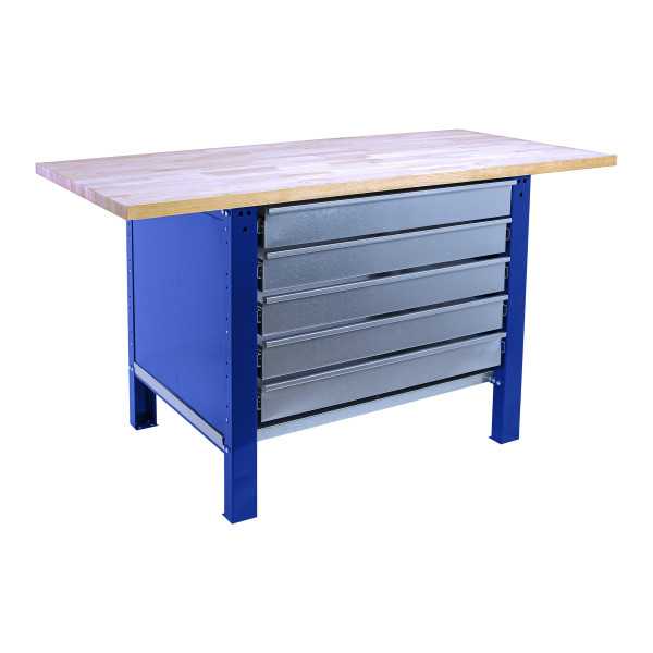 Banco trabajo 865x1800x750 SIMONWORK BT6 PRO LAMINATE 5BOX 1800 AZUL/HAYA marca SIMONRACK