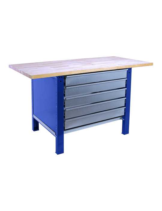 Banco trabajo 865x1800x750 SIMONWORK BT6 PRO LAMINATE 5BOX 1800 AZUL/HAYA marca SIMONRACK