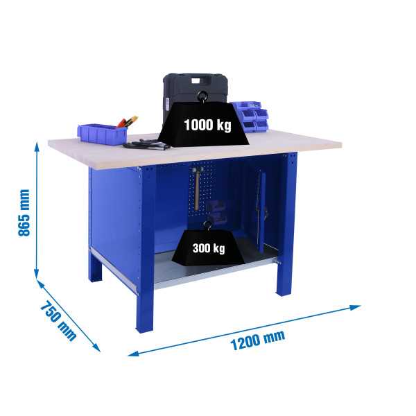 Banco trabajo 865x1200x750 SIMONWORK BT6 PRO LAMINATE CABINET 1200 AZUL/HAYA marca SIMONRACK