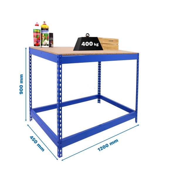 Banco trabajo 900x1200x450 SIMONWORK BASIC 1 901245-1 AZUL/MADERA marca SIMONRACK