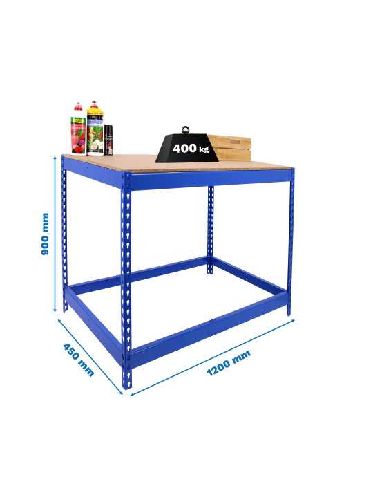 Banco trabajo 900x1200x450 SIMONWORK BASIC 1 901245-1 AZUL/MADERA marca SIMONRACK