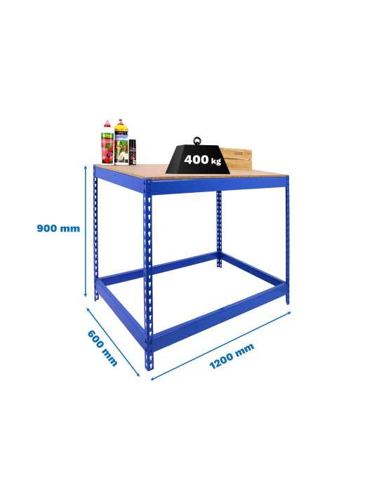 Banco trabajo 900x1200x600 SIMONWORK BASIC 1 901260-1 AZUL/MADERA marca SIMONRACK