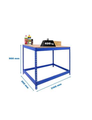 Banco trabajo 900x2100x600 SIMONWORK BASIC 1 902160-1 AZUL/MADERA marca SIMONRACK