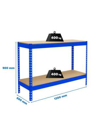 Banco trabajo 900x1200x600 SIMONWORK BASIC 2 901260-2 AZUL/MADERA marca SIMONRACK