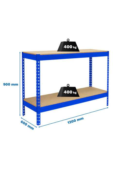 Banco trabajo 900x1200x600 SIMONWORK BASIC 2 901260-2 AZUL/MADERA marca SIMONRACK