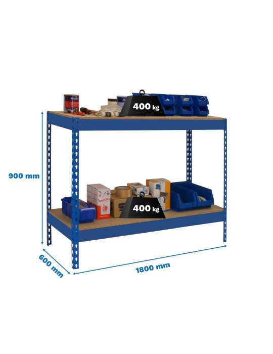 Banco trabajo 900x1800x600 SIMONWORK BASIC 2 901860-2 AZUL/MADERA marca SIMONRACK