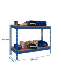 Banco trabajo 900x2100x750 SIMONWORK BASIC 2 902175-2 AZUL/MADERA marca SIMONRACK
