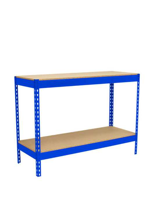Banco trabajo 900x2100x900 SIMONWORK BASIC 2 902190-2 AZUL/MADERA marca SIMONRACK
