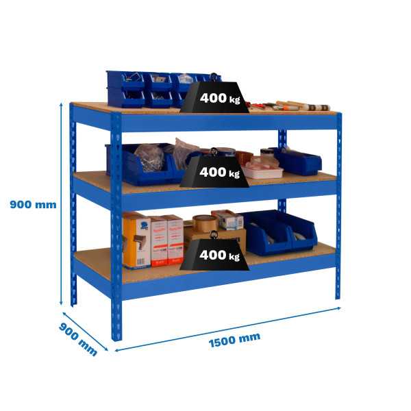Banco trabajo 900x1500x900 SIMONWORK BASIC 3 901590-3 AZUL/MADERA marca SIMONRACK