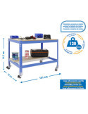Banco trabajo 917x1510x760 SIMONWORK MOBILE BT0 1500 AZUL/MADERA marca SIMONRACK