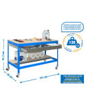 Banco trabajo 917x1210x760 SIMONWORK MOBILE BT0 BOX 1200 AZUL/MADERA marca SIMONRACK