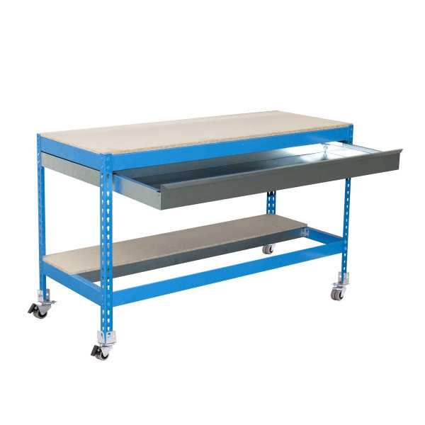 Banco trabajo 917x1210x760 SIMONWORK MOBILE BT0 BOX 1200 AZUL/MADERA marca SIMONRACK