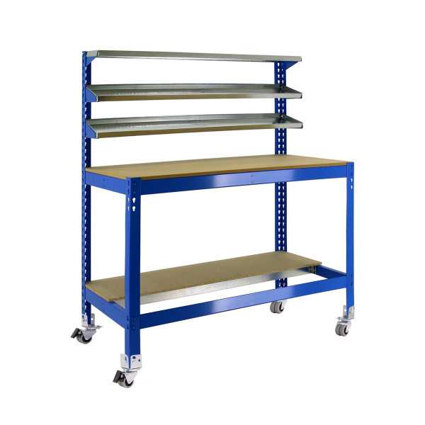 Banco trabajo 1520x910x610 SIMONWORK MOBILE BT1 900 AZUL/MADERA marca SIMONRACK