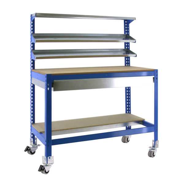 Banco trabajo 1520x1510x760 SIMONWORK MOBILE BT1 BOX 1500 AZUL/MADERA marca SIMONRACK