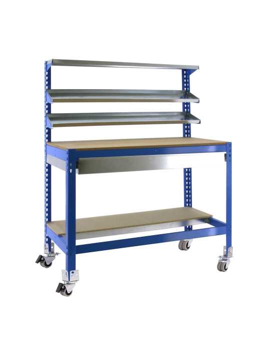 Banco trabajo 1520x1510x760 SIMONWORK MOBILE BT1 BOX 1500 AZUL/MADERA marca SIMONRACK
