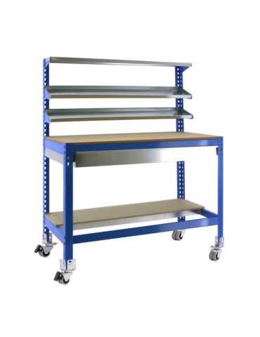 Banco trabajo 1520x910x610 SIMONWORK MOBILE BT1 BOX 900 AZUL/MADERA marca SIMONRACK 2