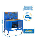 Banco trabajo 1520x910x610 SIMONWORK MOBILE BT2 CABINET 900 AZUL/MADERA marca SIMONRACK