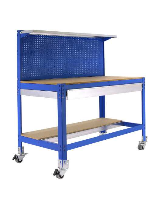 Banco trabajo 1520x910x610 SIMONWORK MOBILE BT3 BOX 900 AZUL/MADERA marca SIMONRACK