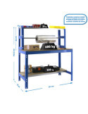 Banco trabajo 1445x1510x760 SIMONWORK BT4 1500 AZUL/MADERA marca SIMONRACK