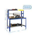 Banco trabajo 1445x910x760 SIMONWORK BT4 900 AZUL/MADERA marca SIMONRACK