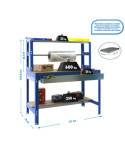 Banco trabajo 1445x1210x760 SIMONWORK BT4 BOX 1200 AZUL/MADERA marca SIMONRACK