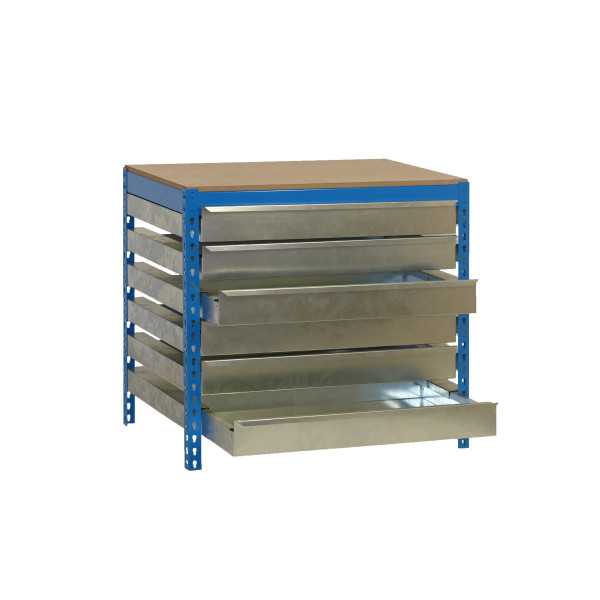 Banco trabajo 842x1210x760 SIMONWORK BT5 BOX6 1200 AZUL/MADERA marca SIMONRACK