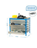 Banco trabajo 842x1510x760 SIMONWORK BT5 BOX6 1500 AZUL/MADERA marca SIMONRACK