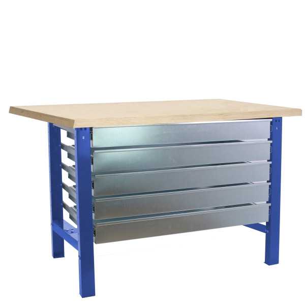 Banco trabajo 865x1200x750 SIMONWORK BT6 MDF 5BOX 1200x750 AZUL/MADERA marca SIMONRACK