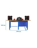 Banco trabajo 865x2100x750 SIMONWORK BT6 MDF TANDEM 1BOX 1CAB 2100 AZUL/MADER marca SIMONRACK
