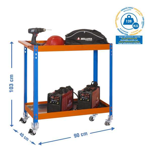 Banco trabajo 1030x900x400 SIMONWORK WAGON 2/400 METALIC AZUL/NARANJA/GAL marca SIMONRACK
