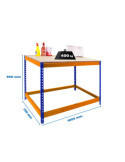 Banco trabajo 900x1800x750 SIMONWORK BASIC 1 901875-1 AZUL/NARANJA/MADERA marca SIMONRACK