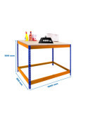 Banco trabajo 900x1800x900 SIMONWORK BASIC 1 901890-1 AZUL/NARANJA/MADERA marca SIMONRACK