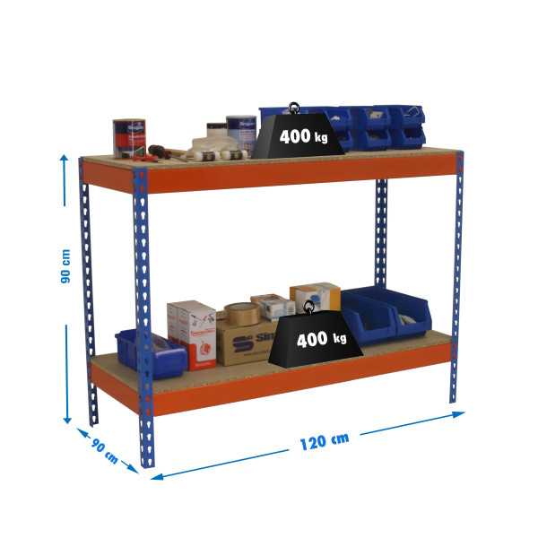 Banco trabajo 900x1200x900 SIMONWORK BASIC 2 901290-2 AZUL/NARANJA/MADERA marca SIMONRACK