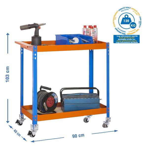 Banco trabajo 1030x900x400 SIMONWORK WAGON 2/400 CHIPBOARD AZUL/NAR/MADER marca SIMONRACK