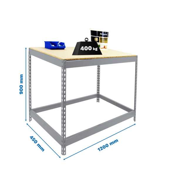 Banco trabajo 900x1200x450 SIMONWORK BASIC 1 901245-1 GALVA/MADERA marca SIMONRACK