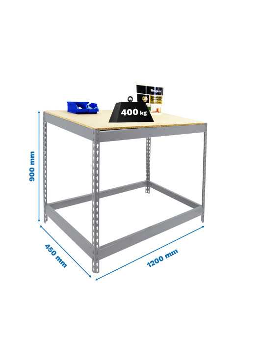 Banco trabajo 900x1200x450 SIMONWORK BASIC 1 901245-1 GALVA/MADERA marca SIMONRACK