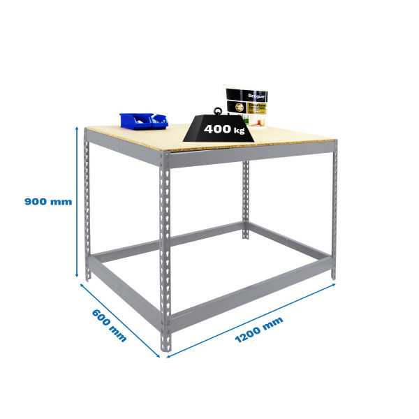 Banco trabajo 900x1200x600 SIMONWORK BASIC 1 901260-1 GALVANIZADO/MADERA marca SIMONRACK