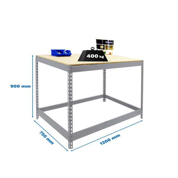 Banco trabajo 900x1200x750 SIMONWORK BASIC 1 901275-1 GALVANIZADO/MADERA marca SIMONRACK