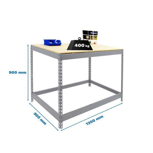 Banco trabajo 900x1200x900 SIMONWORK BASIC 1 901290-1 GALVANIZADO/MADERA marca SIMONRACK