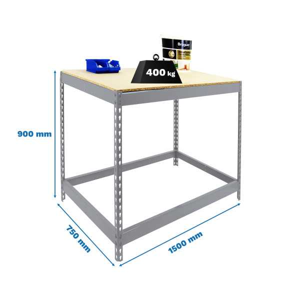 Banco trabajo 900x1500x750 SIMONWORK BASIC 1 901575-1 GALVANIZADO/MADERA marca SIMONRACK