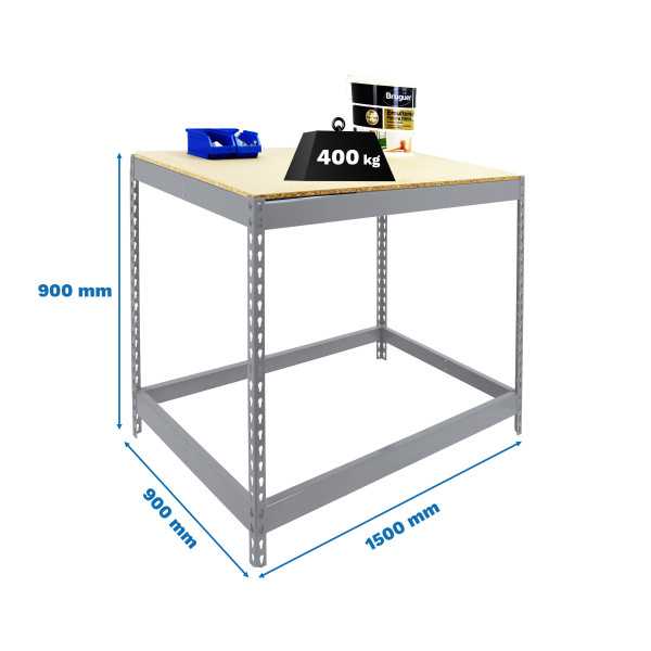 Banco trabajo 900x1500x900 SIMONWORK BASIC 1 901590-1 GALVANIZADO/MADERA marca SIMONRACK
