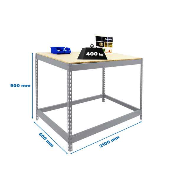Banco trabajo 900x2100x600 SIMONWORK BASIC 1 902160-1 GALVANIZADO/MADERA marca SIMONRACK