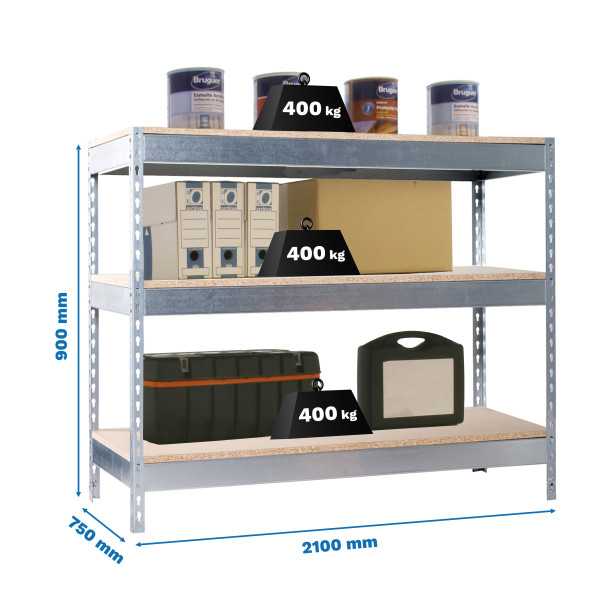 Banco trabajo 900x2100x750 SIMONWORK BASIC 3 902175-3 GALVANIZADO/MADERA marca SIMONRACK